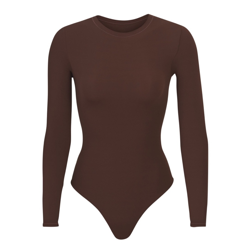 SKIMS FITS EVERYBODY LONG SLEEVE CREW NECK BODYSUIT. XL. COCOA in great shape